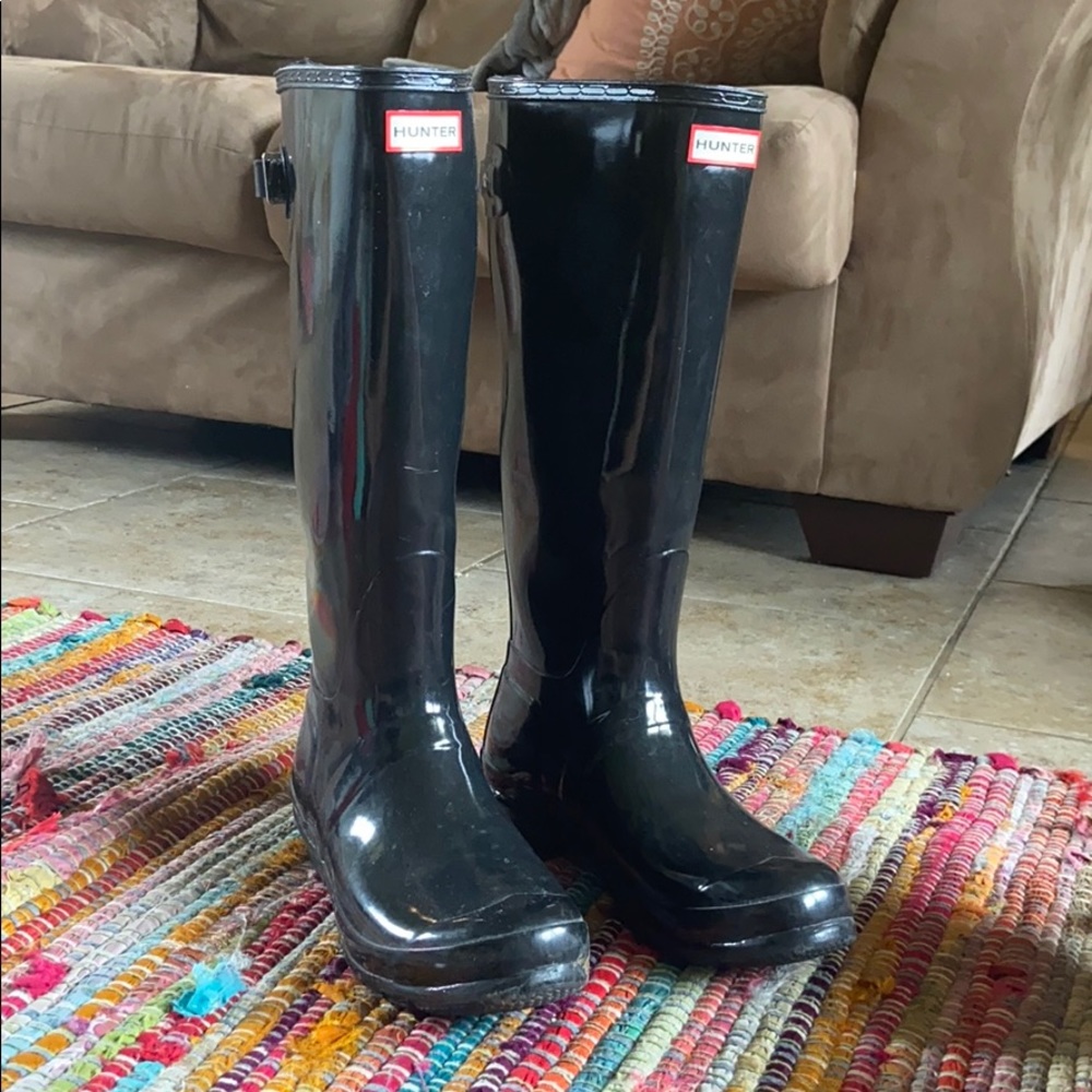 Hunter Original Black Glossy Adjustable Tall Boot